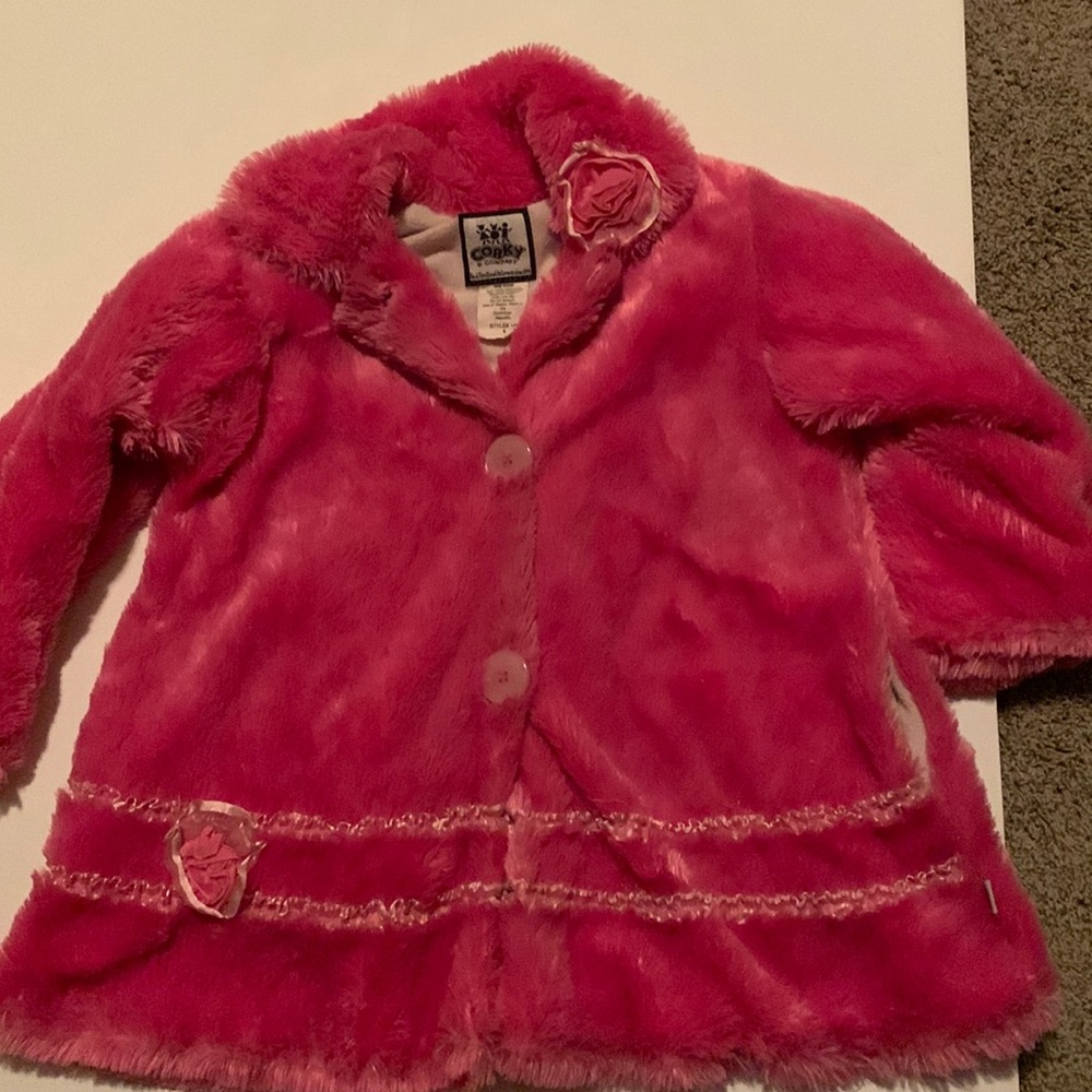 Corky and Company pink fur jacket